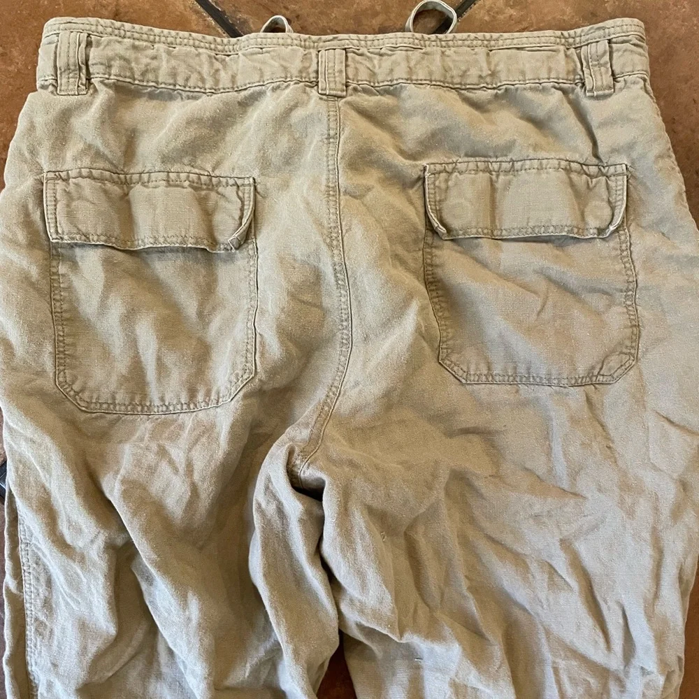 Baird‎ McNutt x MURANO Drawstring Button Fly Linen Trouser in Khaki Size 35